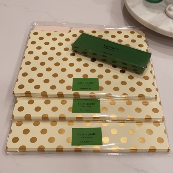 kate spade Other - NWT Kate Spade file folders with ball point pen